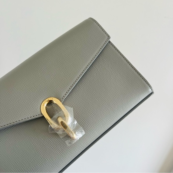 NEW ANINE BING colette bag in grey saffiano - Picture 11 of 12